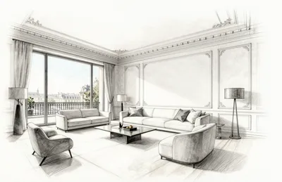 Hand Drawn Architectural Preliminary Sketch Large - Txt2Img